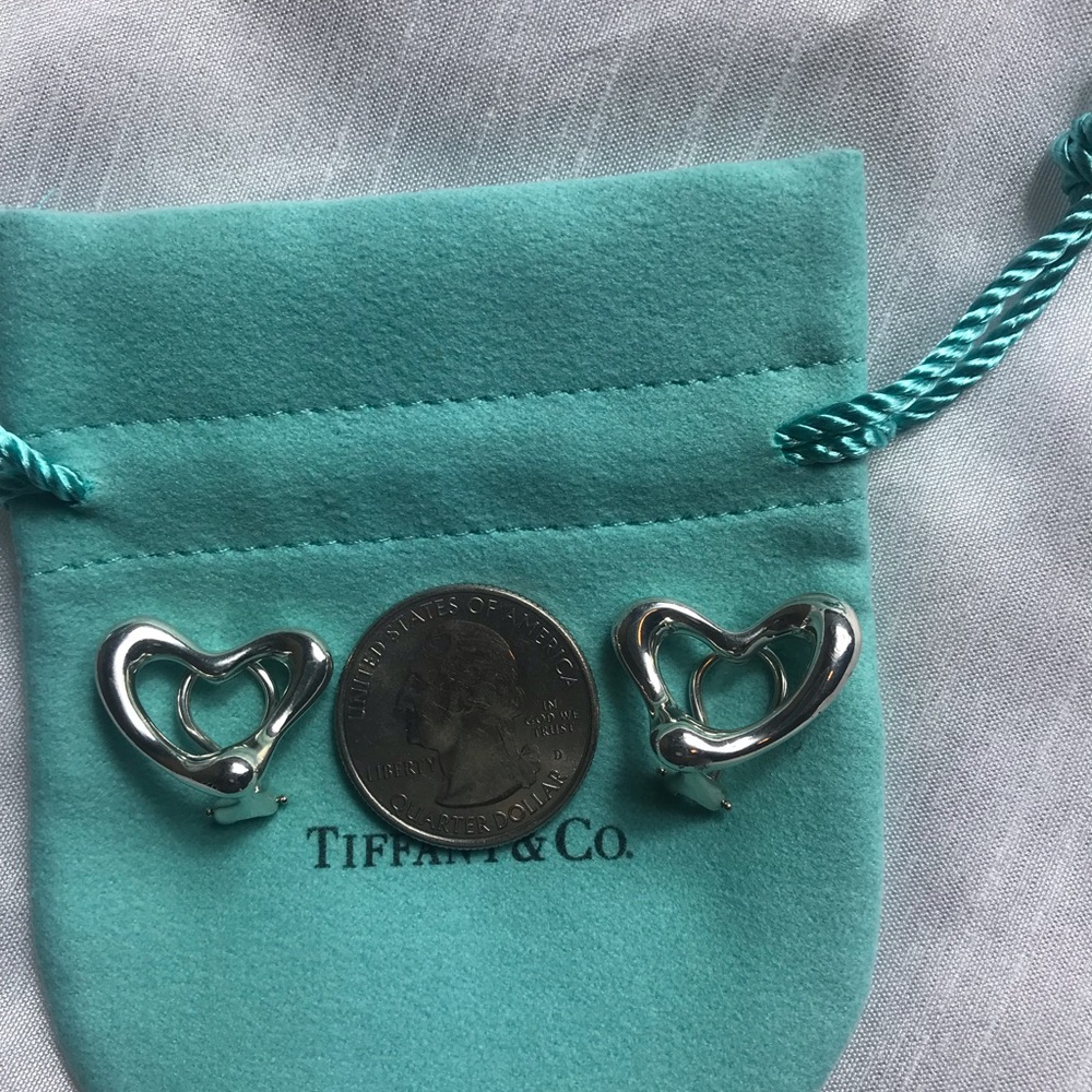Authentic Tiffany & co vintage earring open heart